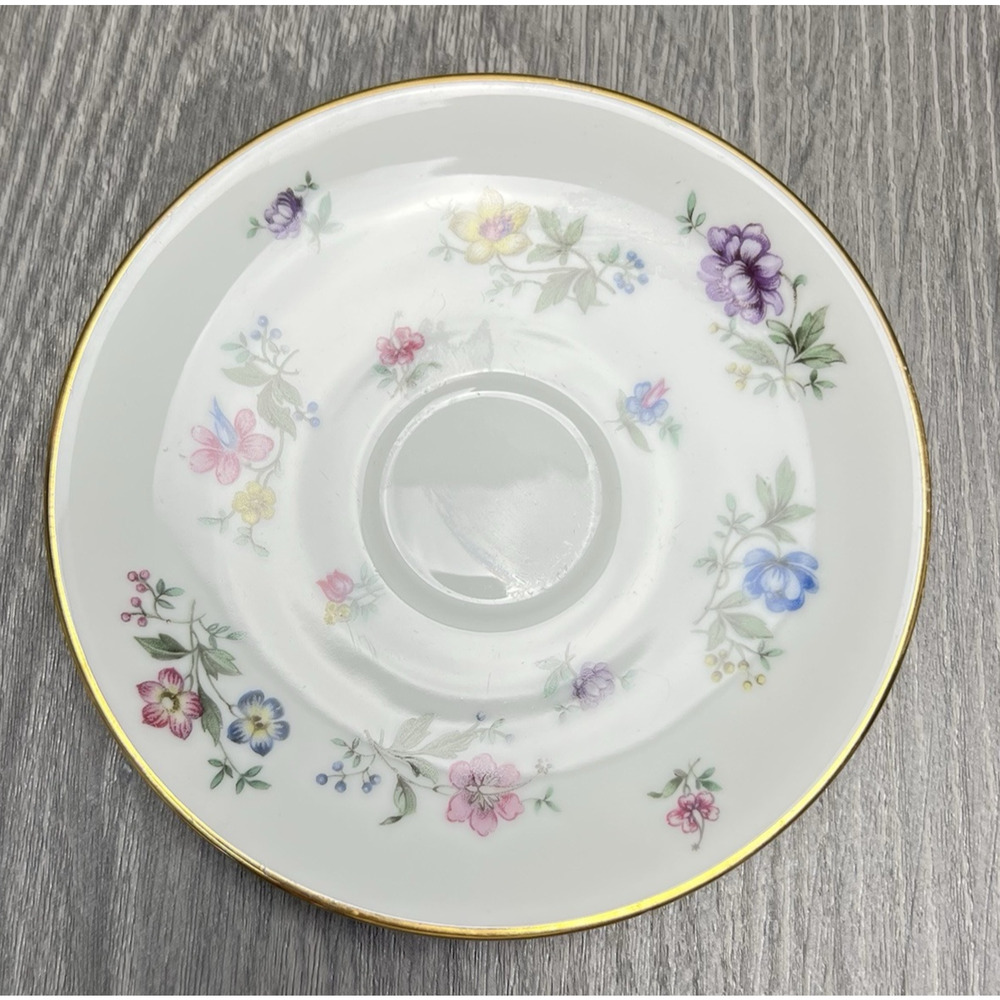 Franconia Fleurettes Selb Bavaria Tea Cup & Saucer Set Colorful Floral Gold Trim - Picture 2 of 14